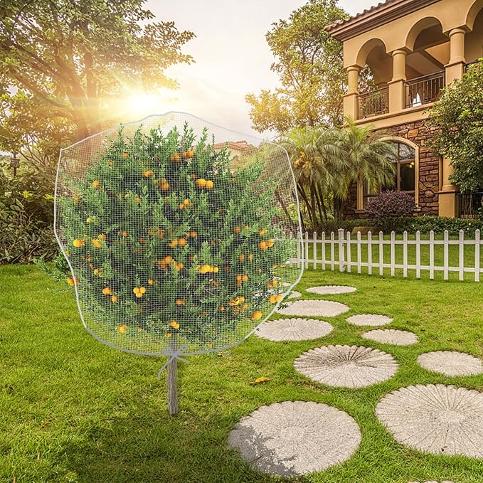 Alpurple 6.5 x 8.2 Feet Insect Bird Barrier Netting Mesh with Drawstring -Garden Bug Netting Plant Cover for Protect Plant Fruits Flower from Insect Bird Eating