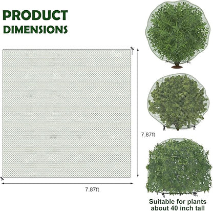 codree 2 Pcs Deer Netting for Shrubs- 7.8 x 7.8 Ft Deer Plant Netting Cover- Reusable Garden Plants Mesh Netting to Protect Undershrub Plant from Deer, Birds and Other Animals