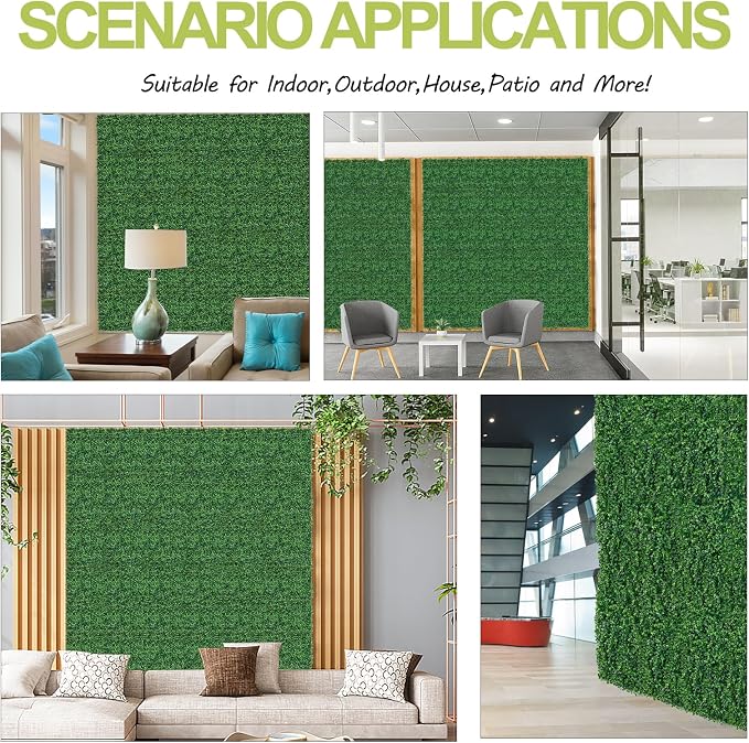 AOKIIE 48"x120" Artificial Grass Roll Wall, UV-Anti Boxwood for Outdoor | Grass Wall Panels UV-Anti & Weatherproof Boxwood Hedge, Privacy Greenery Screen for Outdoor Patio, Garden Fence Backdrop