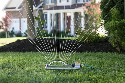 Melnor 65118-AMZ XT Metal Turbo Oscillating Sprinkler with QuickConnect Product Adapter Amazon Bundle, 4000 sq. ft. Coverage