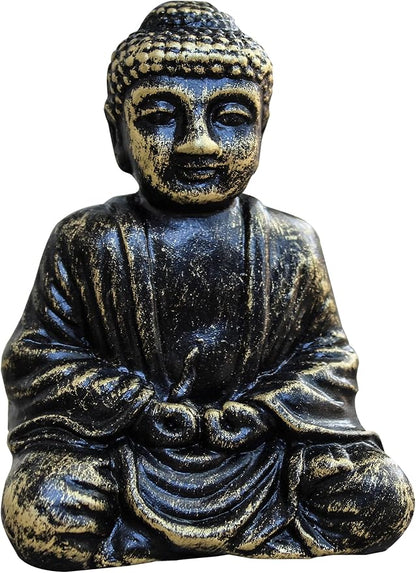 Basic Fundamentals Zen Garden Deluxe Desk Meditation Garden Buddha Statue with Tea Light Holder, Incense Holder, Incense, Rocks, Sand, and Rake (Candle Not Included)