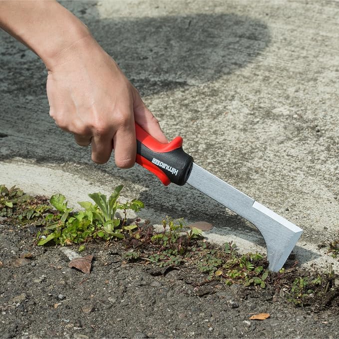 Kimura Pro Crack Weeder Crevice Tool, Japanese SK5 Steel, 10.5 inches, Non-Slip Ergonomic Handle, Side Walk Weed Puller, Garden Lawn Yard Tool for Patio, Sidewalk, Deck, Driveway, Cracks