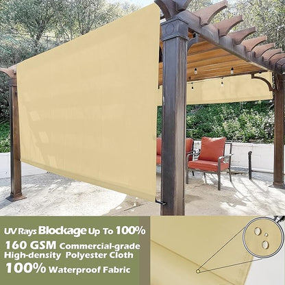 Alion Home Waterproof Pergola Covers - Pergola Replacement Canopy - Universal Replacement Canopy for Outdoor Living(14' L x 9' W, Sand)