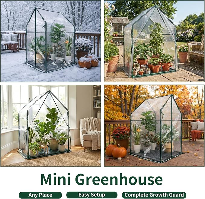 PROWORX Mini Greenhouse 36"x36"x58.5" Plant Cover Tent Seed Starting Waterproof Floor Mat Small Plant Tent for Use on Patio Balcony Porch & Indoors/Outdoors