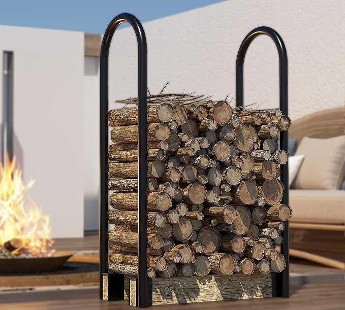 Fire Beauty Firewood Rack Log Holder,Log Storage Holder,Storage Rack,Firewood Stacker for Fireplace Indoor Outdoor(Adjustable)