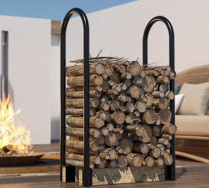 Fire Beauty Firewood Rack Log Holder,Log Storage Holder,Storage Rack,Firewood Stacker for Fireplace Indoor Outdoor(Adjustable)