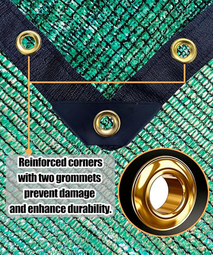40% Green Shade Cloth 12ft x 36ft Sun Shade Netting with Grommets | UV Protected Waterproof Garden Plant Cover for Patio, Pergola, Greenhouse, Chicken Coop, Dog Kennel, Car Barn
