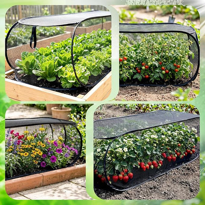 BobbleT Garden Covers for Raised Beds, Pop Up Mesh Plant Cover with 30% Sunblock Shade Cloth, Outdoor Raised Garden Bed Netting for Seedlings & Vegetables, 8 Metal Stakes,45" x 22" x 16"