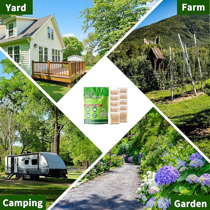 Snake Repellent for Yard Powerful,10 Pack Safe for Home Yard, Pet Safe, Natural Snake Repellant for House Yard Lawn Garden Camping