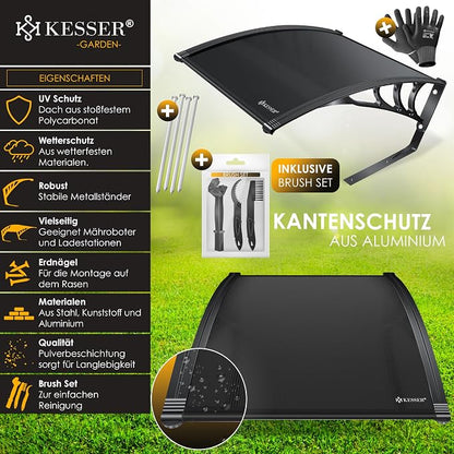 Kesser Mowing Robot Garage Roof Carport Roof for Lawn Mower Lawn Robot Car Owner Garden Weather-Resistant Mower Garage Including Mounting Material, Dimensions 82 x 103 x 47 cm