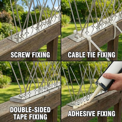 Bird Spikes 3.28FT, 304 Stainless Steel Bird Deterrents Spikes for Outside to Keep Birds Away Birds Scare Devices Outdoor 4Pcs