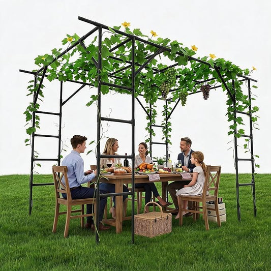 Large Grape Vine & Cucumber Trellis, 11FT Large Outdoor Garden Arch Trellis, Outdoor Plant Stand