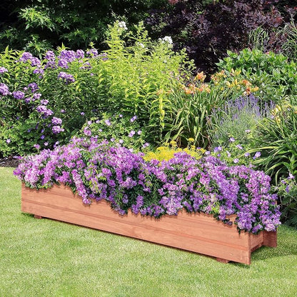 Giantex Raised Garden Bed Set of 2, 36" x 7" x 6.5" Wooden Elevated Planter Box for Flower Vegetable Herb Garden, Window Mounted Plant Box for Planting Garden Backyard Patio
