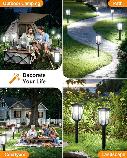 Tenmiro Solar Pathway Lights Outdoor 4 Pack LED Solar Powered Garden Lights Waterproof IP65 Outdoor Light for Yard Lawn Patio Path Walkway Driveway Decor 6500K