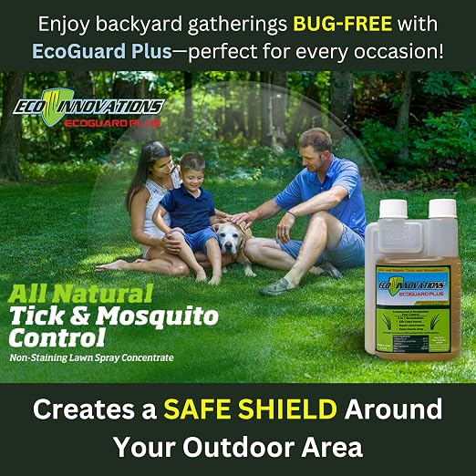 Concentrated Mosquito & Tick Yard Spray, Plant-Based, 64oz | Kills & Repels Harmful Bugs - Safe for Kids Pets Plants
