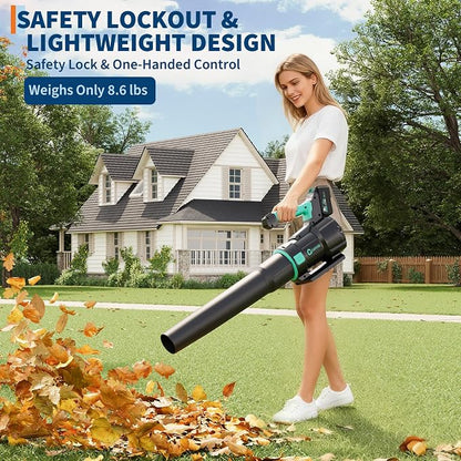DEXSO Cordless Leaf Blower - 650 CFM / 200 MPH2 Speed 21-Volt Lithium-ion 4.0Ah Battery and Charger Included