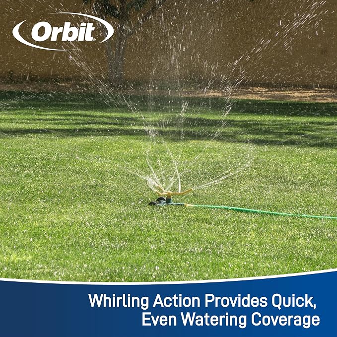 Orbit 58257N Lawn and Garden 3-Arm Metal Sprinkler with Wheel Base (Pack of 3)