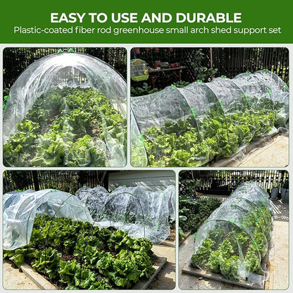 60 Pcs Garden Hoops for Raised Beds, 12 Sets of 8.5 FT Long Garden Hoops, Rust-Free Fiberglass Greenhouse Hoops Grow Tunnel for Netting, DIY Plant Support Garden Stakes for Row Cover