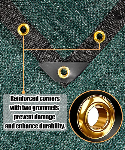 e.share 90% Green Shade Cloth with Grommets, 12x6 Ft Heavy Duty Mesh Tarp, Sun Shade Netting for Garden, Plant, Greenhouse, Patio, Pergola