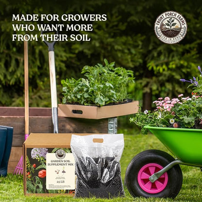 Garden Soil Supplement Mix, Potting Soil Outdoor Plants, Infused with Worm Castings & Vital Blend Activated Charcoal, All-Purpose Potting Soil for Vegetables and Plants, 25 lb Box