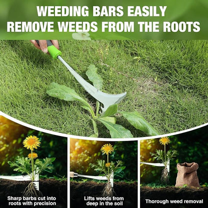WORKPRO Crack Weeder, 12.5" Stainless Steel Crevice Weeding Tool Weeder Tool | Soft PP+TPR Handle, L-Shaped Side-Walk Weed Removal Scraper, for Garden Lawn Yard Patio Terrace Paving