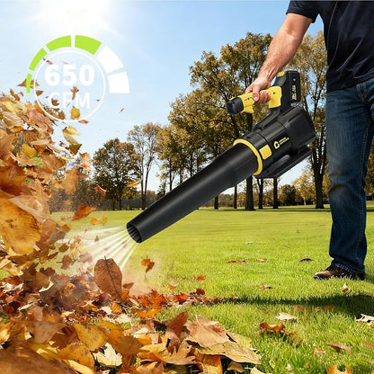 20V Electric Leaf Blower, 650CFM & 200MPH, 18,000 RPM | Battery Leaf Blower, Handheld Blowing for Lawn, Driveway, Small to Medium Yard Cleaning