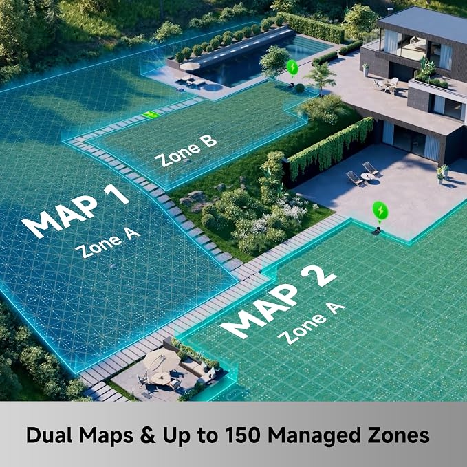 MOVA LiDAX Ultra 2000 AWD Robot Lawn Mower Wire Free RTK Free for up to 0.5 Acre*Dual Maps, 360° 3D LiDAR & AI Dual Vision Mapping, Robotic Mower with 4G, for 80% Slopes, Cutting Height 1.2”–3.9“