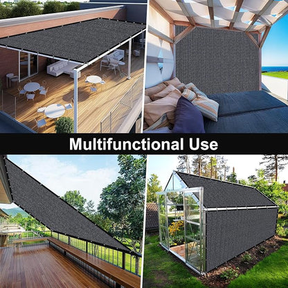 Artpuch 90% Sun Shade Cloth, 6 x 20 FT Pergola Shade Cover Canopy with Grommets, Sun Screen Fabric Tarp for Patio, Outdoor, Garden, Backyard, Dark Grey