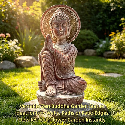 Buddha Statue Outdoor, 11.5in,Solar Buddha,Buddha Statue,Garden Buddha Statue Outdoor,Buddha Decor,Zen Garden Decor Outdoor,Garden Statue Deals Buddha 003