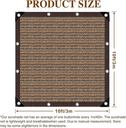 Shade Cloth for Garden,80% Mesh Tarp with Grommets Shade Cloth for Greenhouse,Patio,Vegetables,Plants Cover and Chicken Coops,Coffee Shade Net for Outdoor Garden10x10FT