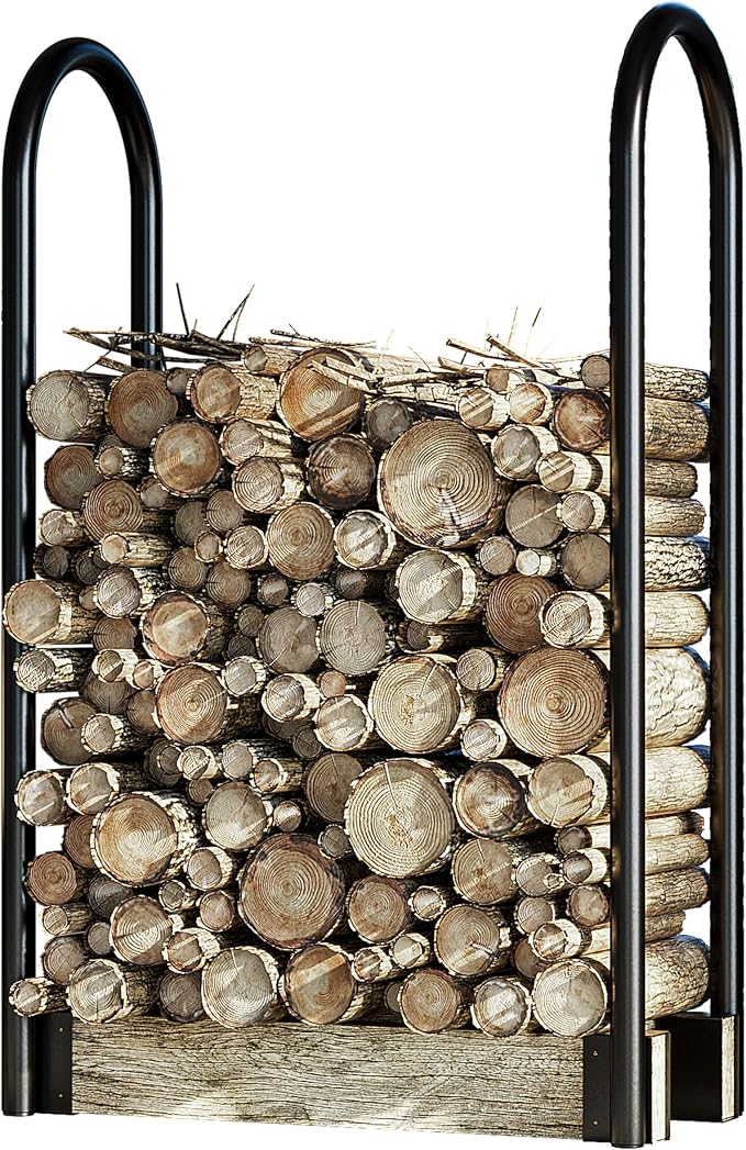 Fire Beauty Firewood Rack Log Holder,Log Storage Holder,Storage Rack,Firewood Stacker for Fireplace Indoor Outdoor(Adjustable)