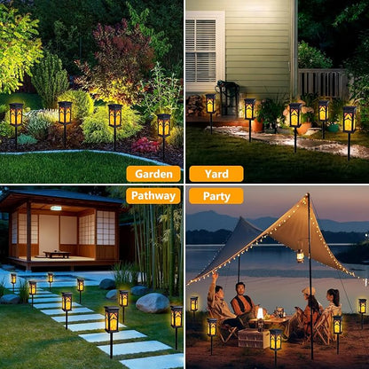 Solar Lights Outdoor, 10 Pack Solar Torch Light with Flickering Flame, Waterproof Garden Lights Outdoor Landscape Lighting, Flame Torches for Outside Patio Pathway Walkway Yard Lawn Decorations