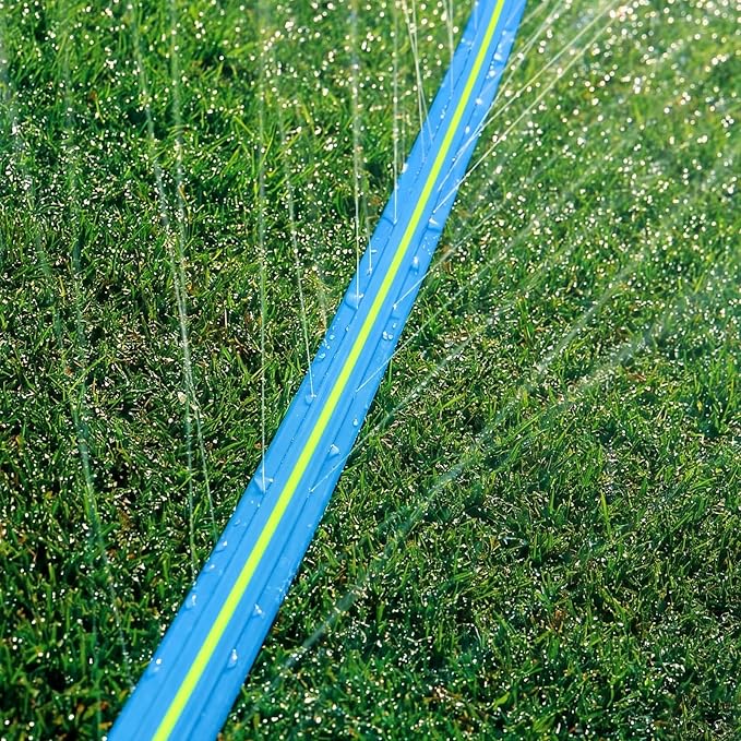 Winisok Upgrade Flat Sprinkler Soaker Hose for Garden 100FT, Heavy Duty 3-Tube Lawn Irrigation Hose with Landscape Stakes, No-Kink Flexible Watering Hose for Yard, Plants (50FT x 2packs)
