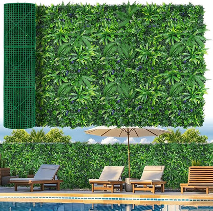 Grooy Artificial Boxwood Roll Panels, Grass Wall Panels 60"x160"(67 SQFT), Privacy Hedge Fence Screen with UV Protection, Fake Greenery Backdrop for Indoor Wedding and Outdoor Garden Backyard