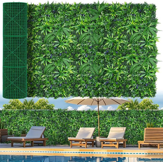 Grooy Artificial Boxwood Roll Panels, Grass Wall Panels 60"x180"(75 SQFT), Privacy Hedge Fence Screen with UV Protection, Fake Greenery Backdrop for Indoor Wedding and Outdoor Garden Backyard