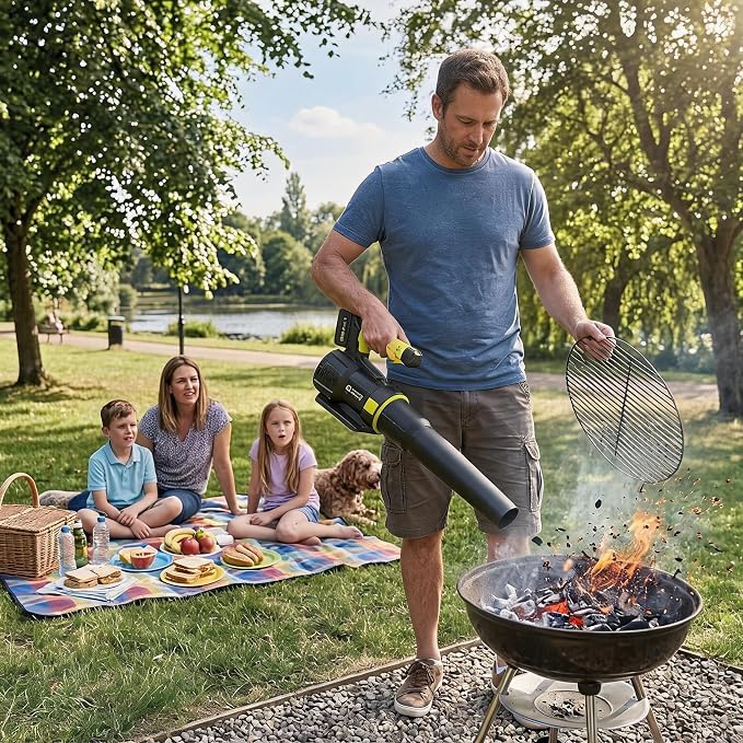 GarveeTech Electric Leaf Blower, 650CFM & 200MPH | Cordless Leaf Blower with 4.0Ah Battery, Lightweight Battery Blowers for Lawn, Patio, Yard, Garden, Outdoor