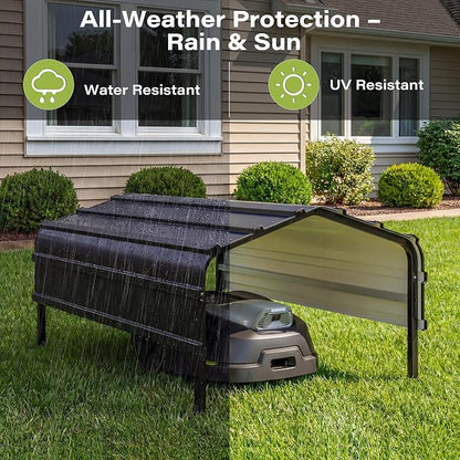 LAUSAINT HOME Robot Mower Garage, Outdoor Storage Shed with Rust-Resistant Metal Roof, All-Weather Protection for Lawn Mowers, Garden Tool Fits Most Standard Lawn Mowers