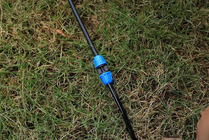 1/4 inch Drip Irrigation Fittings, Lock Barbed Coupling for ¼ in. tubing; Tubing Outside Diameter (OD) is 0.250 in., Internal Diameter (ID) is 0.170. in.(25Pcs/Pack) (Blue-Coupling)