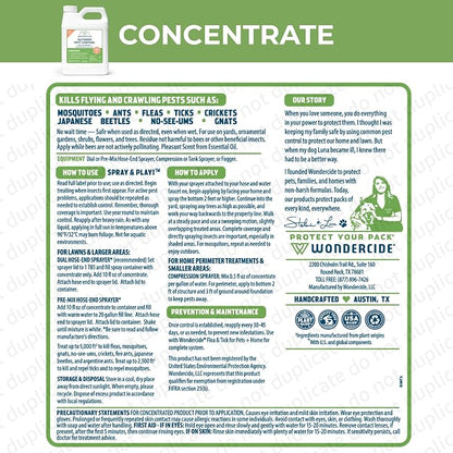 Wondercide - Mosquito Yard Spray Refill Starter Kit - Insect Killer and Repellent - Powered by Natural Essential Oils - Lawn Treatment for Pest Control - 32 oz Ready to Use and 16 oz Concentrate