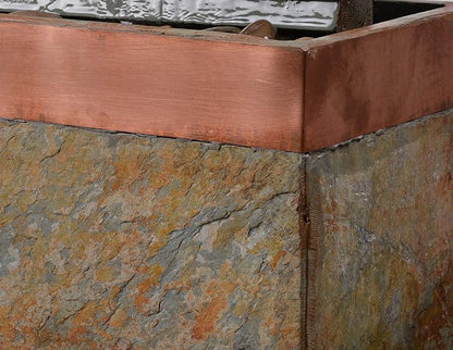 Kenroy Home Stave Indoor/Outdoor Floor Fountain with Copper Finish, Rustic Style, 48" Height, 8" Width, 16" Depth