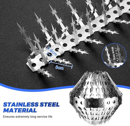 Bird Spikes, Squirrels Spike, Raccoon Snake Deterrent, Squirrel Spikes, Stainless Steel Squirrel baffles for Bird feeders, Anti Climb Spikes for Birdhouse to Keep Mouse Raccoo Away, 10FT