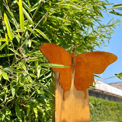 Metal Butterfly Wall Decor Outdoor – Rustic Garden Decor for Fences, Patio & Indoor | Set of 3 Handcrafted Antique Butterfly Outdoor Garden Art