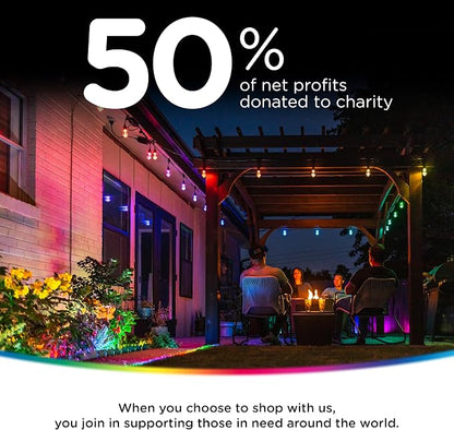Enbrighten Eternity Permanent Outdoor Lights, 100ft with 72 RGBWIC LED Lights, App‑Controlled, Cuttable, Christmas, Accent & Year‑Round Eave Lighting, Works with Alexa & Google Home, 82730