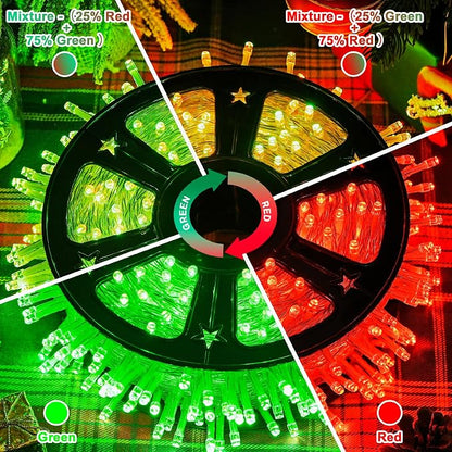 JMEXSUSS 168ft 600 LED Red to Green Halloween Lights Outdoor, Red Green Color Changing Christmas Lights, Christmas Twinkle String Lights Plug in for Tree Porch Yard Halloween Decorations