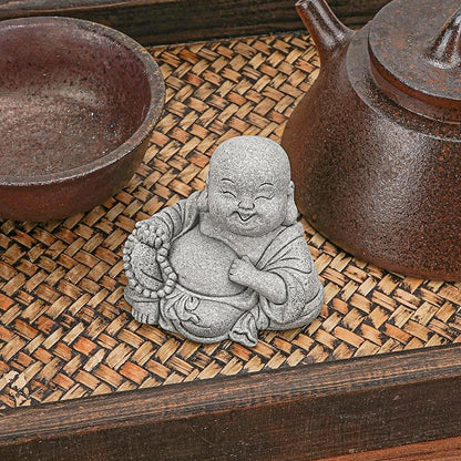 Mini Buddha Statue for Zen Garden Decor - Chinese Style Small Buddha Figurine for Indoor Outdoor Decoration, Meditation Decor for Desk, Patio, Lawn & Home Accent