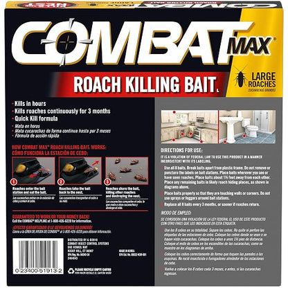 Combat Max Large Roach Killing Bait, 8 Count (Pack of 2)