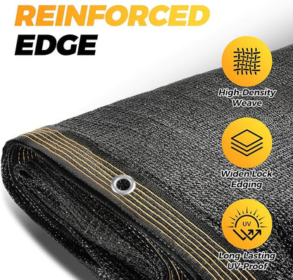 JOJOLEE 90% Sun Shade Cloth, 6x10FT Shade Net Mesh Tarp with Grommets, Black Sunblock Cover for Outdoor Patio Plants, Pergola, Greenhouse, Chicken Coop, Backyard, Balcony