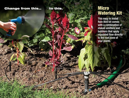 Rain Bird SWDMSPKIT Drip Irrigation Spot Watering Manifold on a Spike Kit, Bubblers and Emitters