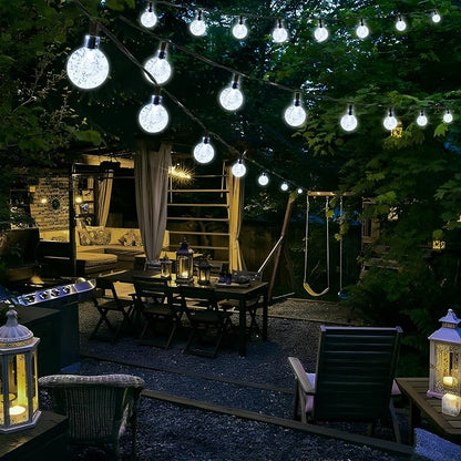 Joomer Solar String Lights Outdoor Waterproof, 65FT 100LED Globe, White | 8 Modes Waterproof Outdoor Solar Powered Patio Lights for Spring Summer Garden Lawn Gazebo Porch Backyard Tree Decorations