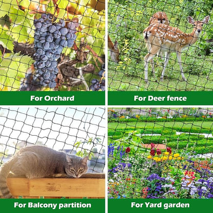 BSTPCOO Bird Netting 25'x50' with 2" Mesh Garden Net with Bird Scare Tape, Avian Nettings for Chicken Coop Roof, Heavy Duty Nylon Nettings for Garden, Chicken Coop Netting Fruit Tree Net